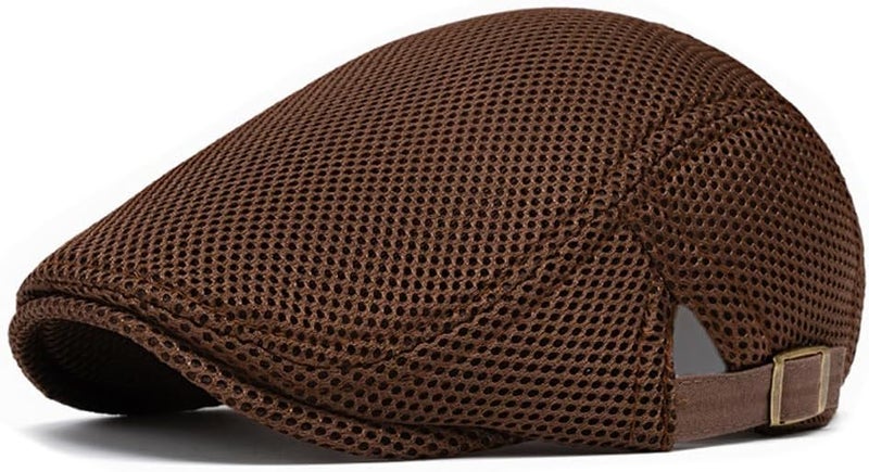 Unisex Beret Hat Newsboy Gatsby Cap Breathable Mesh Adjustable Flat Cap Ivy Cabbie Hat for Women Men